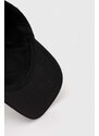 Памучна шапка с козирка Aeronautica Militare в черно с апликация
