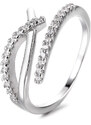 DELIS Регулируем сребърен пръстен, JW886, елегантен дизайн, с родиево покритие
