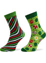 Комплект 2 чифта дълги чорапи дамски Rainbow Socks Xmas Balls Цветен