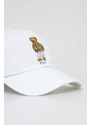 Памучна шапка с козирка Polo Ralph Lauren в бяло с апликация 710706538