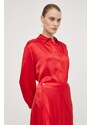 Samsoe Samsoe Риза Samsoe SAMADISONI дамска в червено със стандартна кройка с класическа яка F24100143