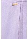 Пола-панталон Armani Exchange в лилаво с изчистен дизайн висока талия 3DYS66 YN9RZ