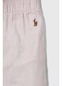 Детска памучна пижама Polo Ralph Lauren в розово с изчистен дизайн