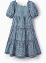 Детска памучна рокля zippy в синьо среднодълга разкроена