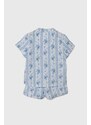 Детска памучна пижама Polo Ralph Lauren в синьо с изчистен дизайн
