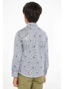 Детска памучна риза Tommy Hilfiger в синьо