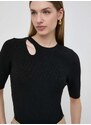 Пуловер Karl Lagerfeld дамски в черно от лека материя