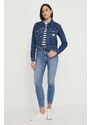 Дънково яке Calvin Klein Jeans в тъмносиньо преходен модел J20J222789