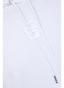 Памучен суичър BOSS в бяло с качулка апликация 50516123
