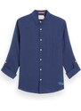 SCOTCH & SODA Риза Linen With Roll-Up 177150 SC0004 navy