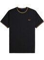 FRED PERRY T-Shirt M1588-Q124 u97 black/warm stone/shaded stone