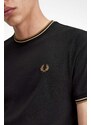 FRED PERRY T-Shirt M1588-Q124 u97 black/warm stone/shaded stone