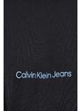 Памучна тениска Calvin Klein Jeans в черно с принт J30J325197