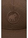 Памучна шапка с козирка Mammut в кафяво с апликация