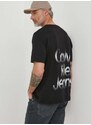 Памучна тениска Calvin Klein Jeans в черно с принт J30J325699