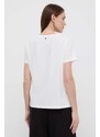 Ленена блуза Weekend Max Mara в бяло с апликация 2415941072600
