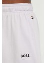 Домашен къс панталон BOSS в лилаво с изчистен дизайн висока талия 50515606