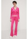 Суичър Juicy Couture в розово с качулка с апликация