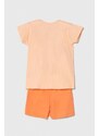 Детска памучна пижама zippy (2 броя) в оранжево с принт