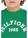 Детски суичър Tommy Hilfiger в зелено с принт