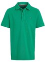 Детска памучна тениска с яка Tommy Hilfiger в зелено с изчистен дизайн