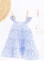 Бебешка рокля Tartine et Chocolat в синьо къса разкроена