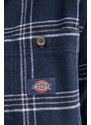 Памучна риза Dickies WARRENTON SHIRT LS мъжка в тъмносиньо със свободна кройка с класическа яка DK0A4Y7G