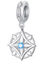 EdenBoutique Сребърен талисман син кристален щит