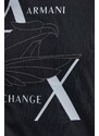 Памучна тениска Armani Exchange в черно с принт
