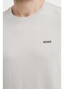 Памучна тениска HUGO в сиво с изчистен дизайн 50466158