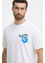 Памучна тениска Guess FLOWER в бяло с принт F4GI01 I3Z11