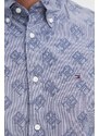 Памучна риза Tommy Hilfiger мъжка в тъмносиньо със стандартна кройка с класическа яка MW0MW34557