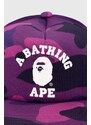 Шапка с козирка A Bathing Ape Color Camo College Mesh Cap в лилаво с десен 1J30180011