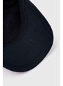 Детска памучна шапка с козирка Guess в тъмносиньо с апликация