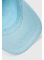 Детска памучна шапка с козирка Guess в синьо с апликация