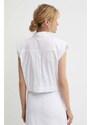 Памучна риза Gestuz дамска в бяло със стандартна кройка с класическа яка 10909111