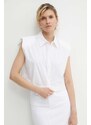 Памучна риза Gestuz дамска в бяло със стандартна кройка с класическа яка 10909111