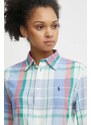 Памучна риза Polo Ralph Lauren дамска със свободна кройка с класическа яка 211935129