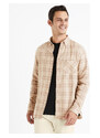 МЪЖЕ Celio Бежова карирана фланелена риза Celio Canewto Bezhov