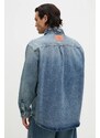 Дънкова риза Y/Project EVERGREEN PARIS' BEST PATCH DENIM SHIRT в синьо със свободна кройка с класическа яка 207SI002