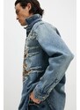 Дънкова риза Y/Project EVERGREEN PARIS' BEST PATCH DENIM SHIRT в синьо със свободна кройка с класическа яка 207SI002
