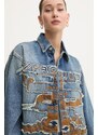 Дънкова риза Y/Project EVERGREEN PARIS' BEST PATCH DENIM SHIRT в синьо със свободна кройка с класическа яка 207SI002