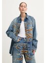 Дънкова риза Y/Project EVERGREEN PARIS' BEST PATCH DENIM SHIRT в синьо със свободна кройка с класическа яка 207SI002