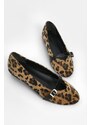 Marjin Women's Banded Flats Flats Leopard Scalloped