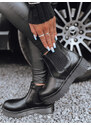 DStreet Дамски черни боти до глезена STEPBACK