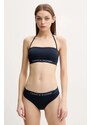 Горнище на бански Tommy Hilfiger в тъмносиньо с леко подплатени чашки UW0UW04136