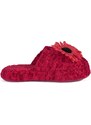 Shelvt Red children's slippers with a decorative flower