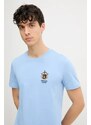 Памучна тениска Aeronautica Militare в синьо с принт TS2391J592