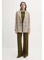 Ленено сако United Colors of Benetton в бежово с двуредно закопчаване с десен 265XDW035