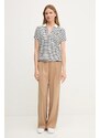Тениска с яка Tommy Hilfiger дамска в бяло WW0WW46512